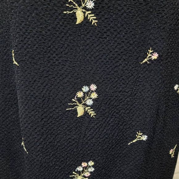 Vintage 80s 90s Molly Malloy Womens M Black Crepe Poly Tank Mini Shift Dress - Picture 4 of 8